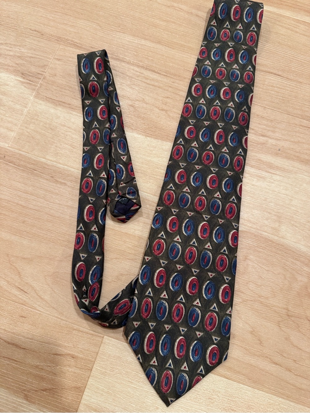 80s Liberty of London Made in USA 100% Italian Silk Graphic Print Tie
